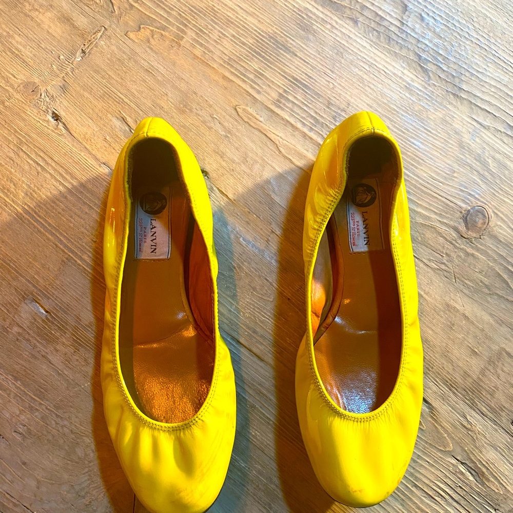 Lanvin classic flats, chartreuse